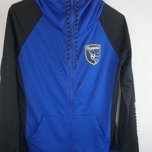 San Jose Earthquakes Fanatics Women's Iconic Raglan Full-Zip Hoodie - Blue/Black